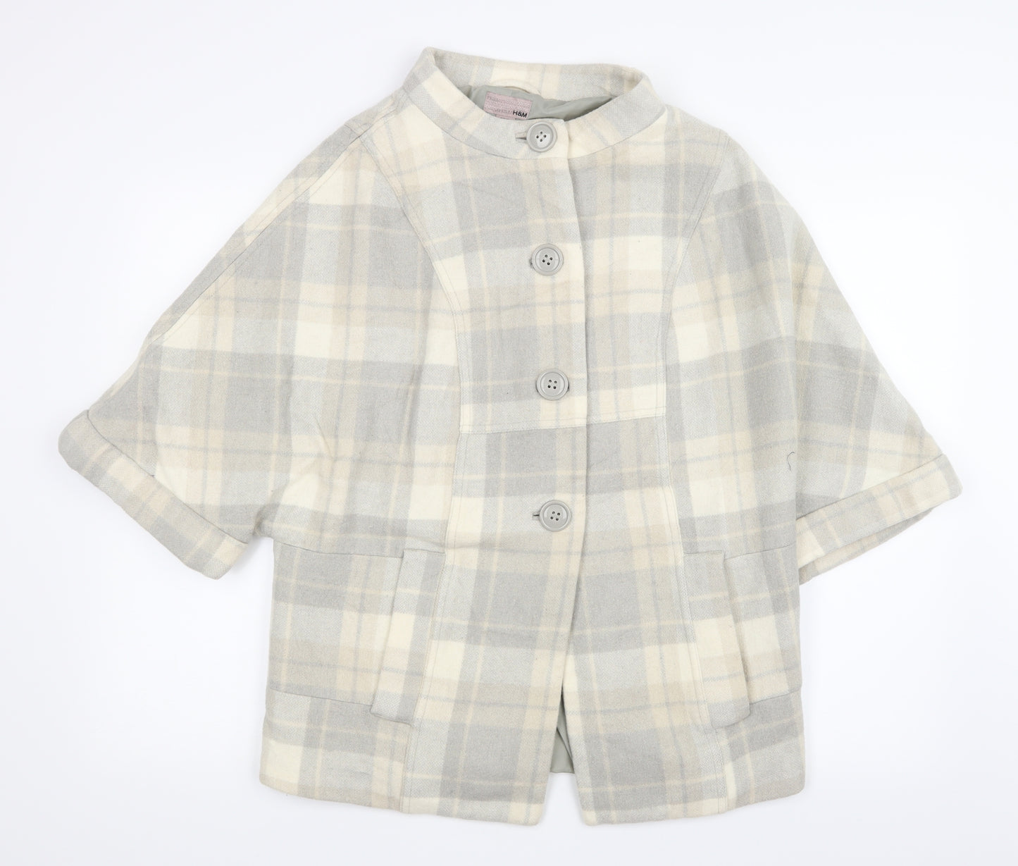 H&M Womens Grey Check  Jacket  Size 6