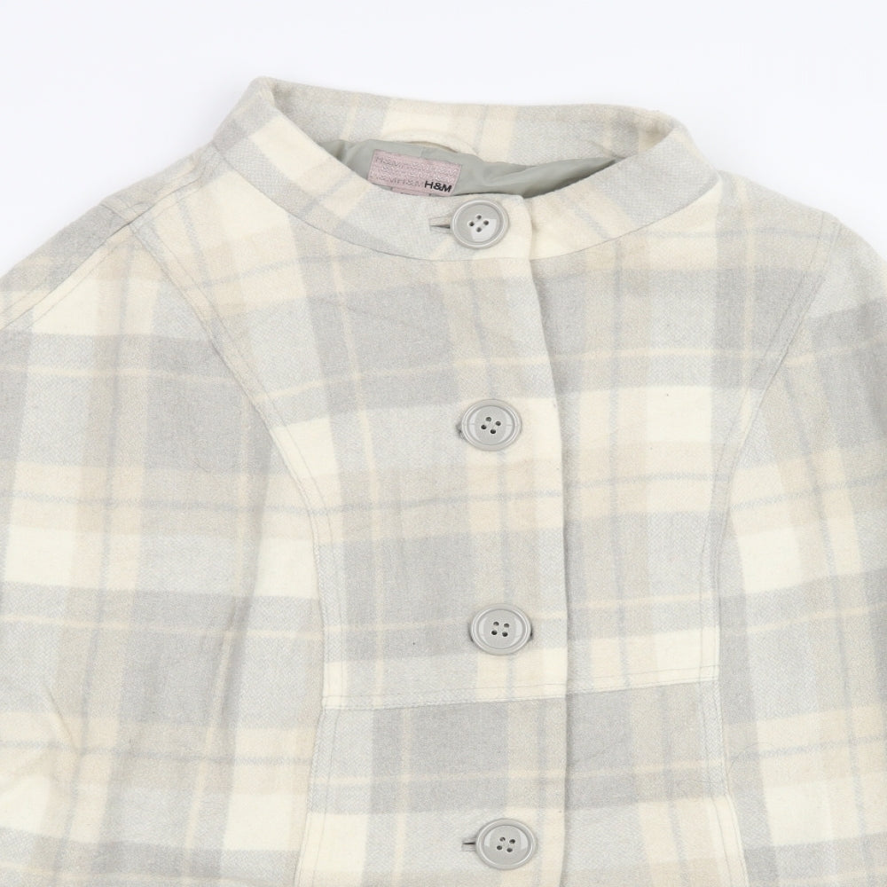 H&M Womens Grey Check  Jacket  Size 6