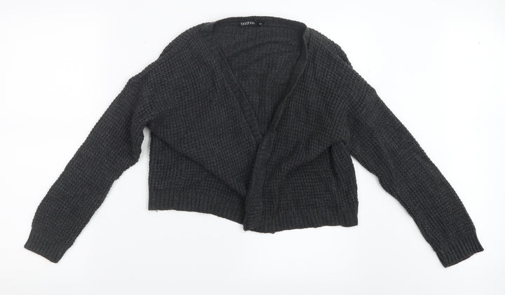 Boohoo Womens Grey Knit Cardigan Jumper Size S