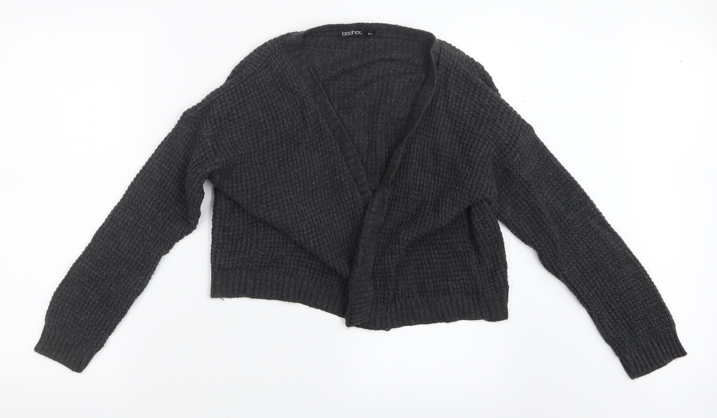 Boohoo Womens Grey  Knit Cardigan Jumper Size S