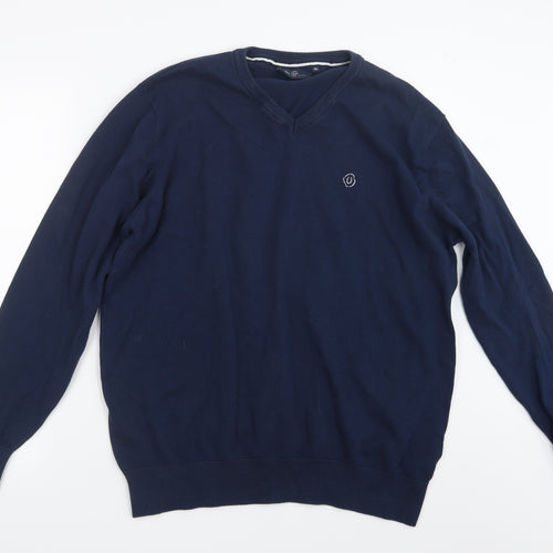 Duck & Cover Mens Blue  Knit Pullover Jumper Size 2XL