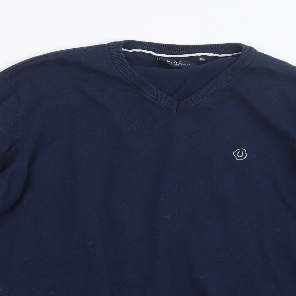 Duck & Cover Mens Blue  Knit Pullover Jumper Size 2XL