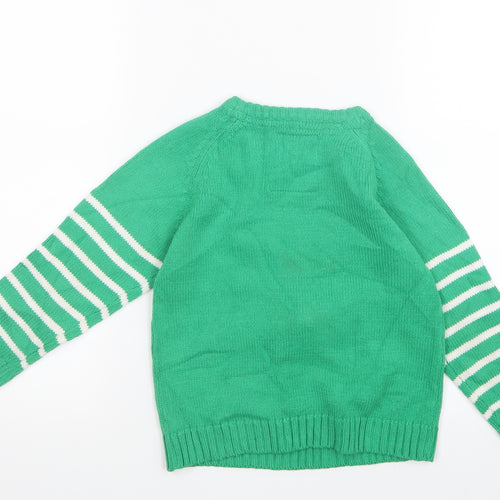 Marks and Spencer Boys Green  Knit Pullover Jumper Size 4-5 Years  - Christmas