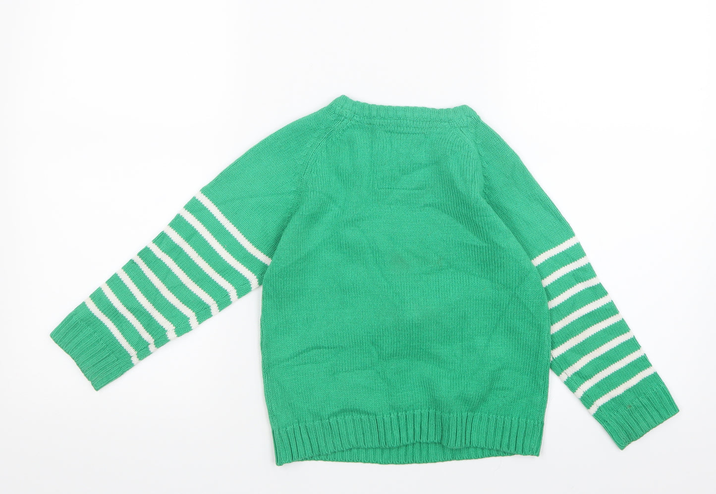 Marks and Spencer Boys Green  Knit Pullover Jumper Size 4-5 Years  - Christmas