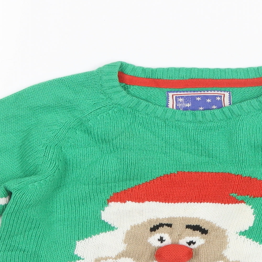 Marks and Spencer Boys Green  Knit Pullover Jumper Size 4-5 Years  - Christmas