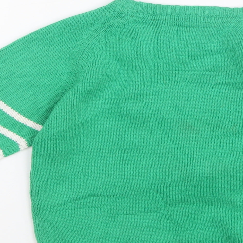 Marks and Spencer Boys Green  Knit Pullover Jumper Size 4-5 Years  - Christmas