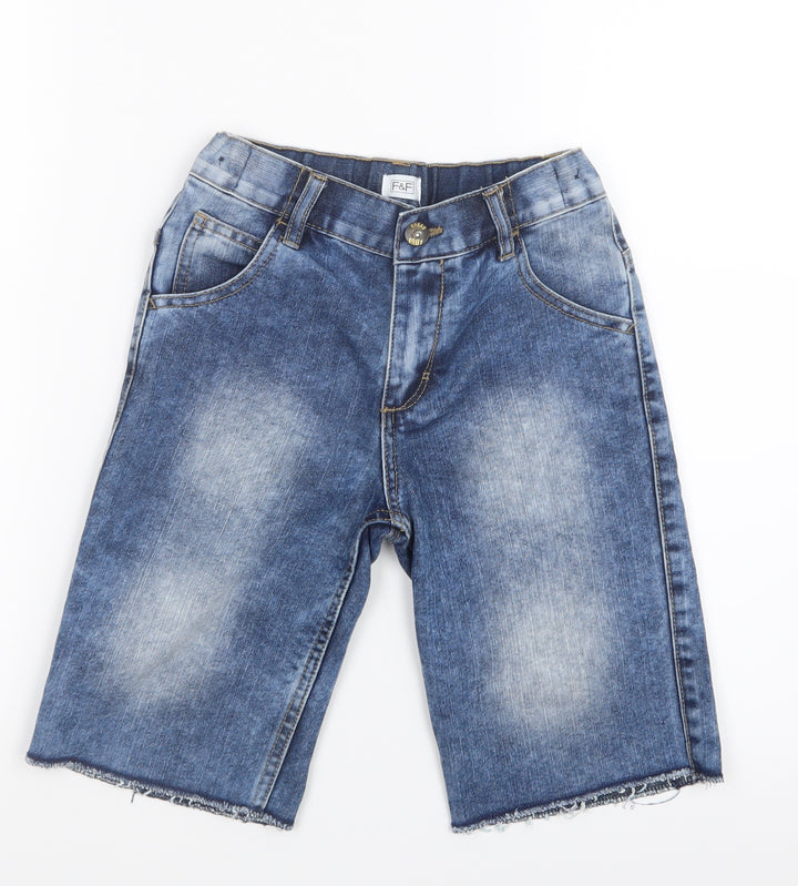 F&F Boys Blue Denim Cropped Jeans Size 8-9 Years