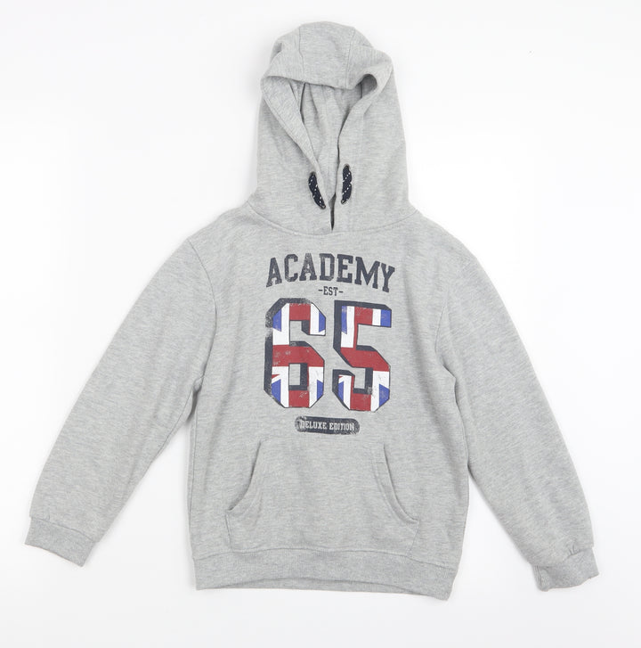 Rebel Boys Grey   Pullover Hoodie Size 7-8 Years