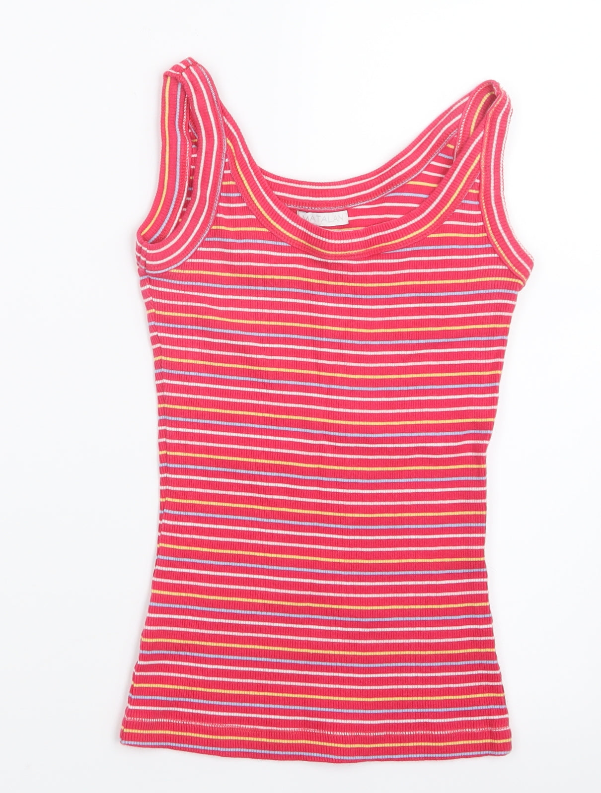 Matalan Womens Pink Striped  Basic Tank Size 8