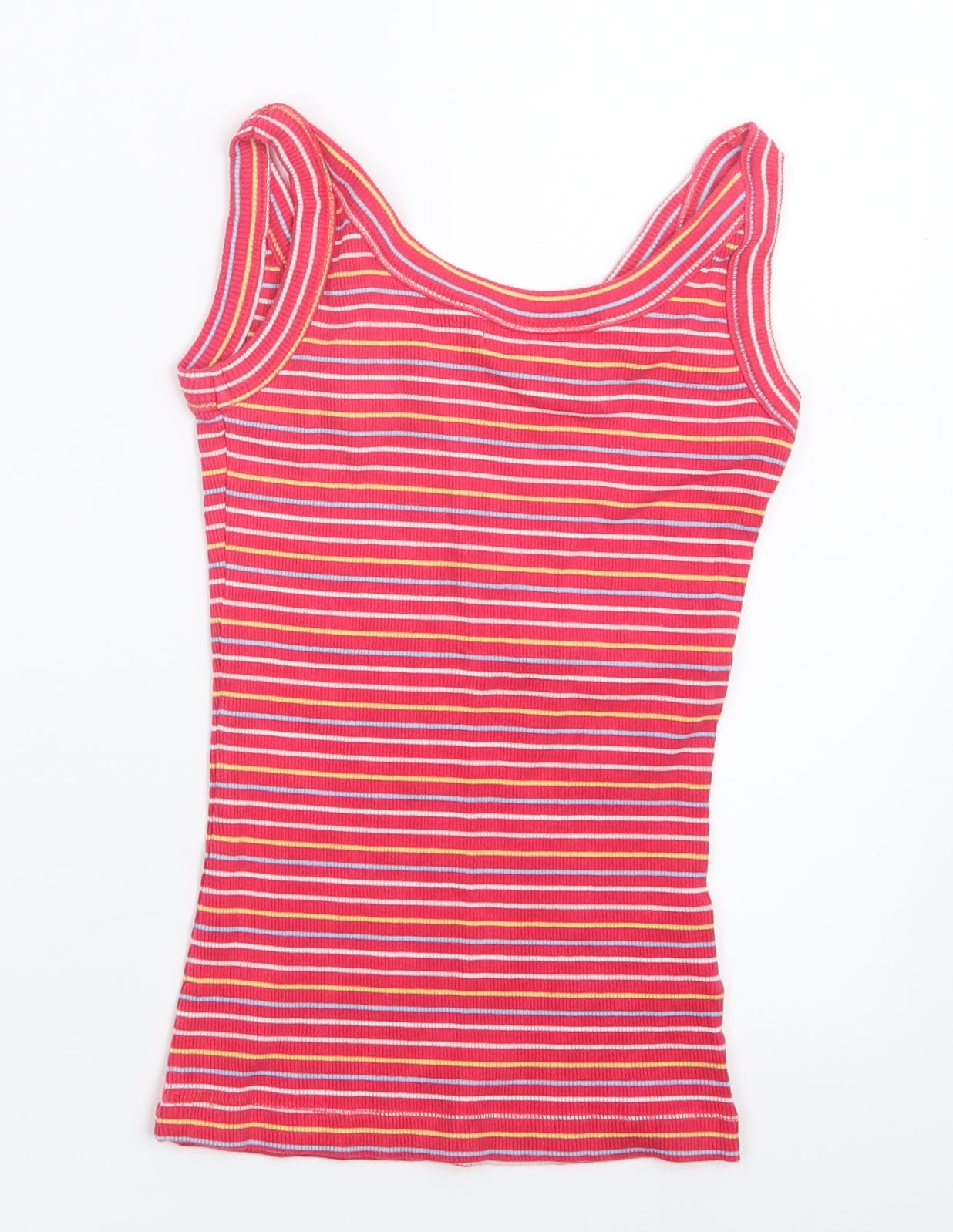 Matalan Womens Pink Striped  Basic Tank Size 8