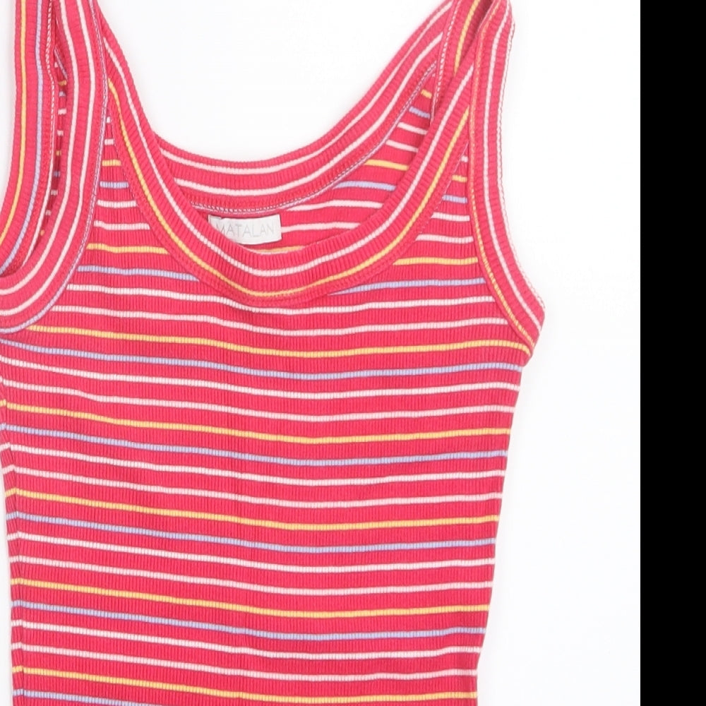 Matalan Womens Pink Striped  Basic Tank Size 8