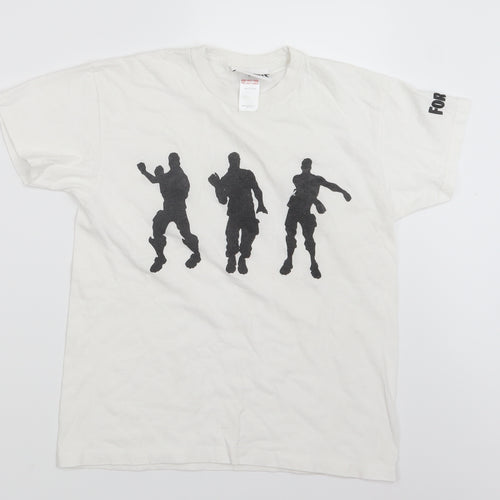Matalan Womens White   Basic T-Shirt Size M  - Fortnite