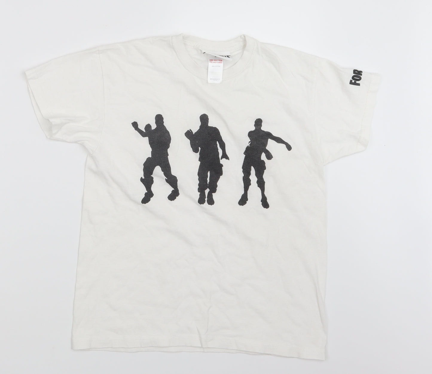 Matalan Womens White   Basic T-Shirt Size M  - Fortnite