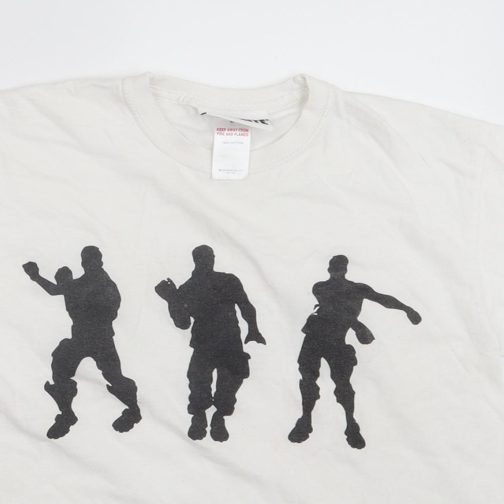 Matalan Womens White   Basic T-Shirt Size M  - Fortnite