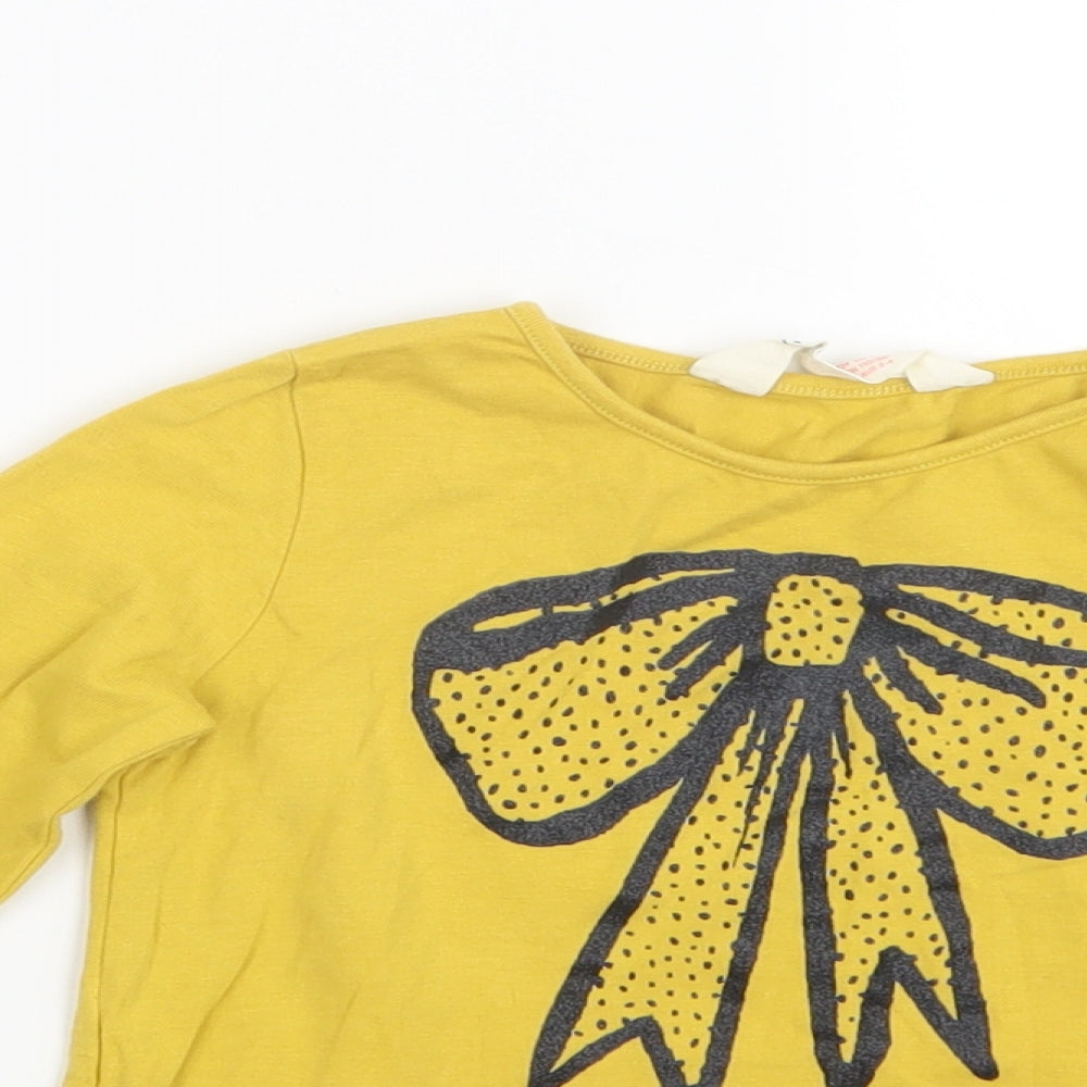 H&M Girls Yellow   Basic T-Shirt Size 3-4 Years