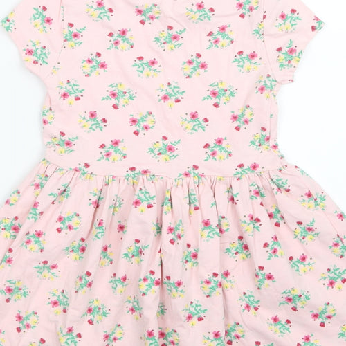 F&F Girls Pink Floral  T-Shirt Dress  Size 4-5 Years