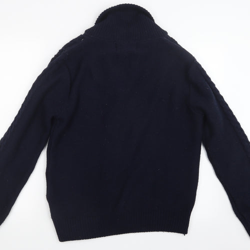 River Island Mens Blue  Knit Cardigan Jumper Size M