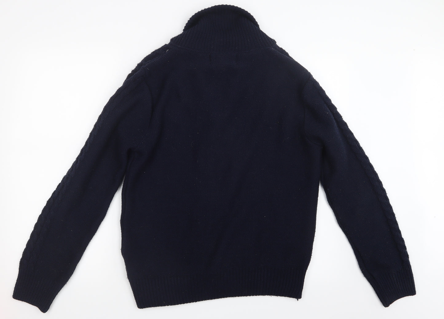 River Island Mens Blue  Knit Cardigan Jumper Size M