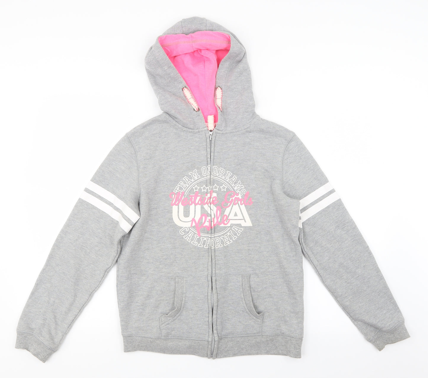 Young Dimension Girls Grey   Full Zip Hoodie Size 12-13 Years