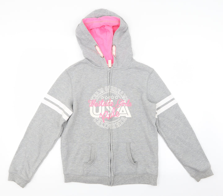 Young Dimension Girls Grey   Full Zip Hoodie Size 12-13 Years