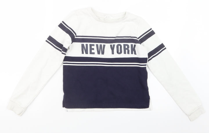 H&M Girls White   Pullover Jumper Size 9-10 Years