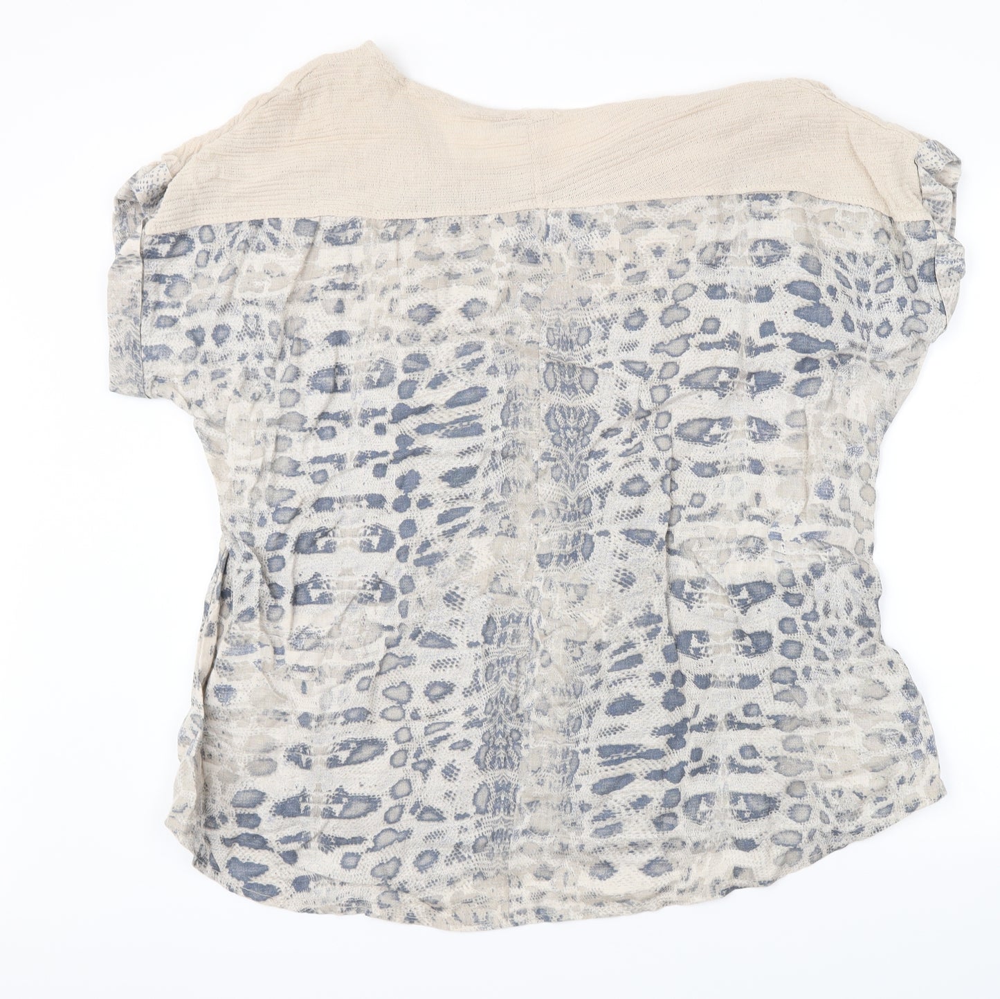 Lungo L'arno Womens Beige Animal Print  Basic T-Shirt Size XL
