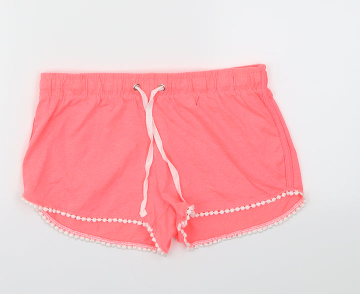 Primark Womens Pink Cut-Off Shorts Size 8 - Stretch waistband