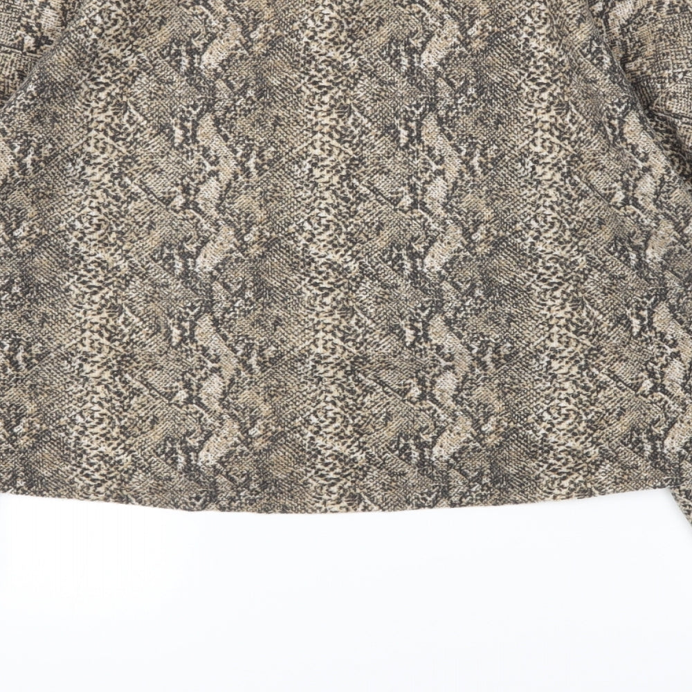 Zara Womens Brown Animal Print  Pullover Jumper Size S