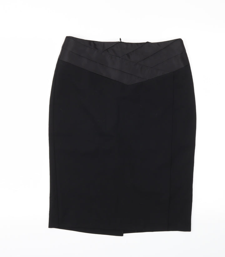 M&S Womens Black A-Line Skirt Size 10
