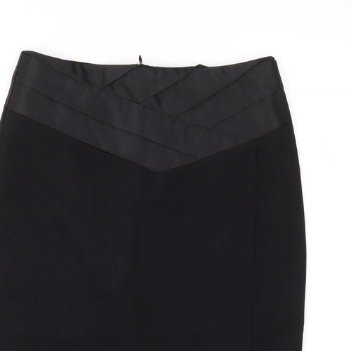 M&S Womens Black   A-Line Skirt Size 10