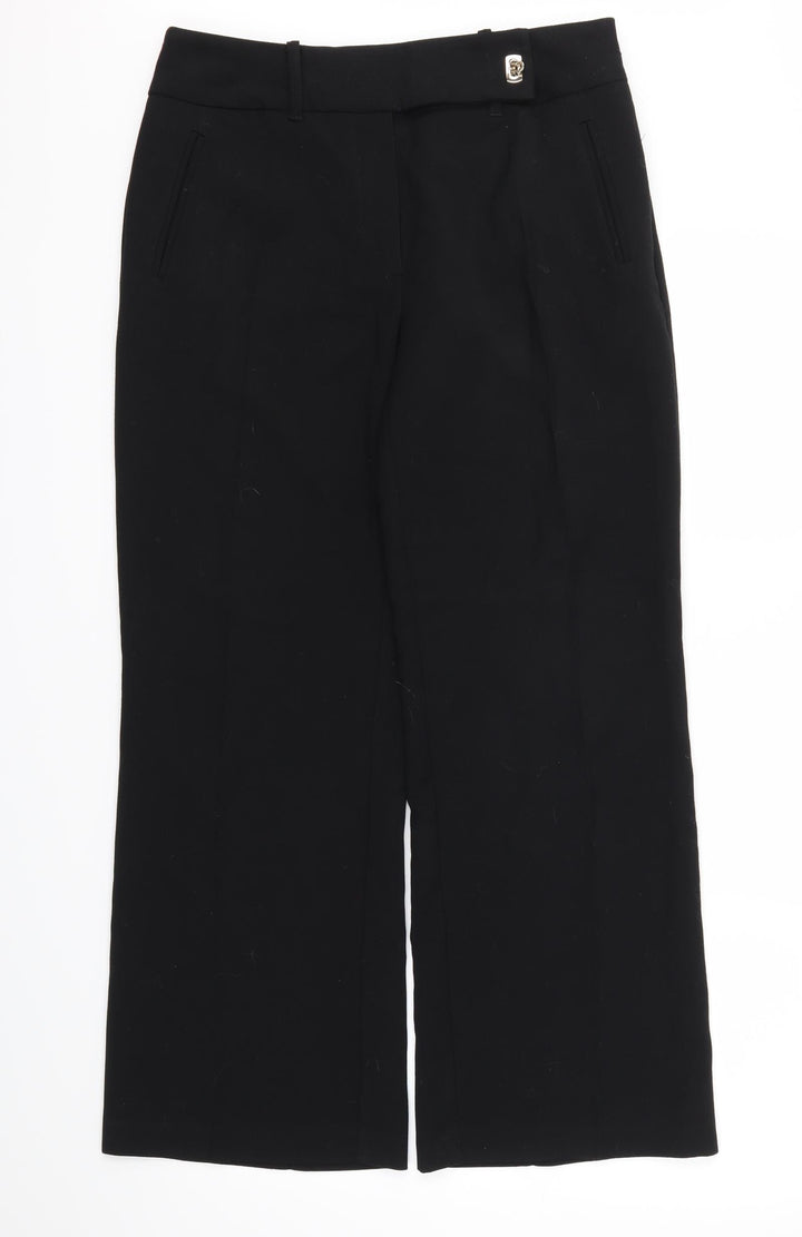 PER UNA Womens Black Houndstooth Trousers Size 10 L28 in