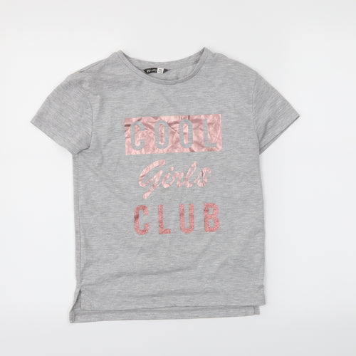PEP&CO  Girls Grey   Basic T-Shirt Size 9-10 Years
