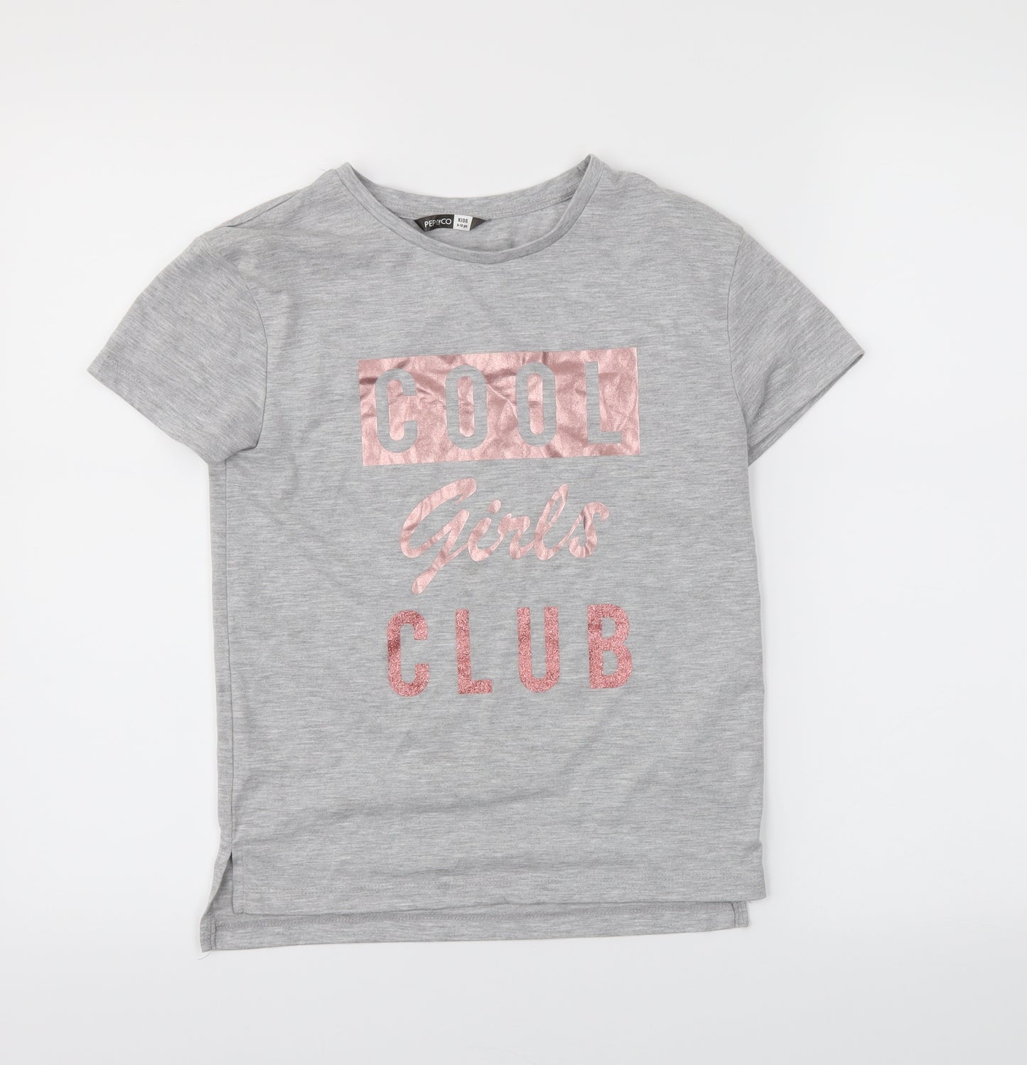 PEP&CO  Girls Grey   Basic T-Shirt Size 9-10 Years