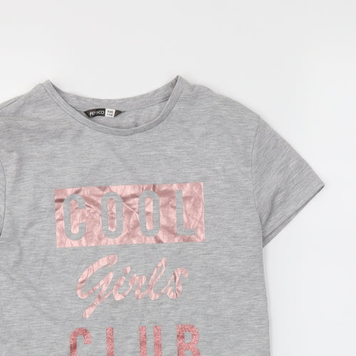 PEP&CO  Girls Grey   Basic T-Shirt Size 9-10 Years
