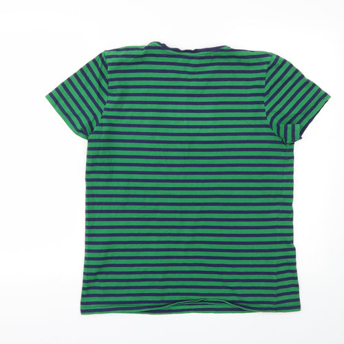 Ralph Lauren Mens Green Striped   T-Shirt Size XL