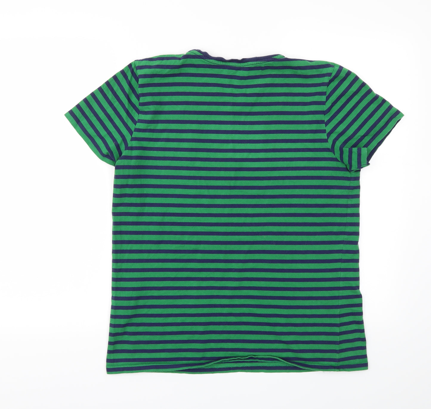Ralph Lauren Mens Green Striped   T-Shirt Size XL
