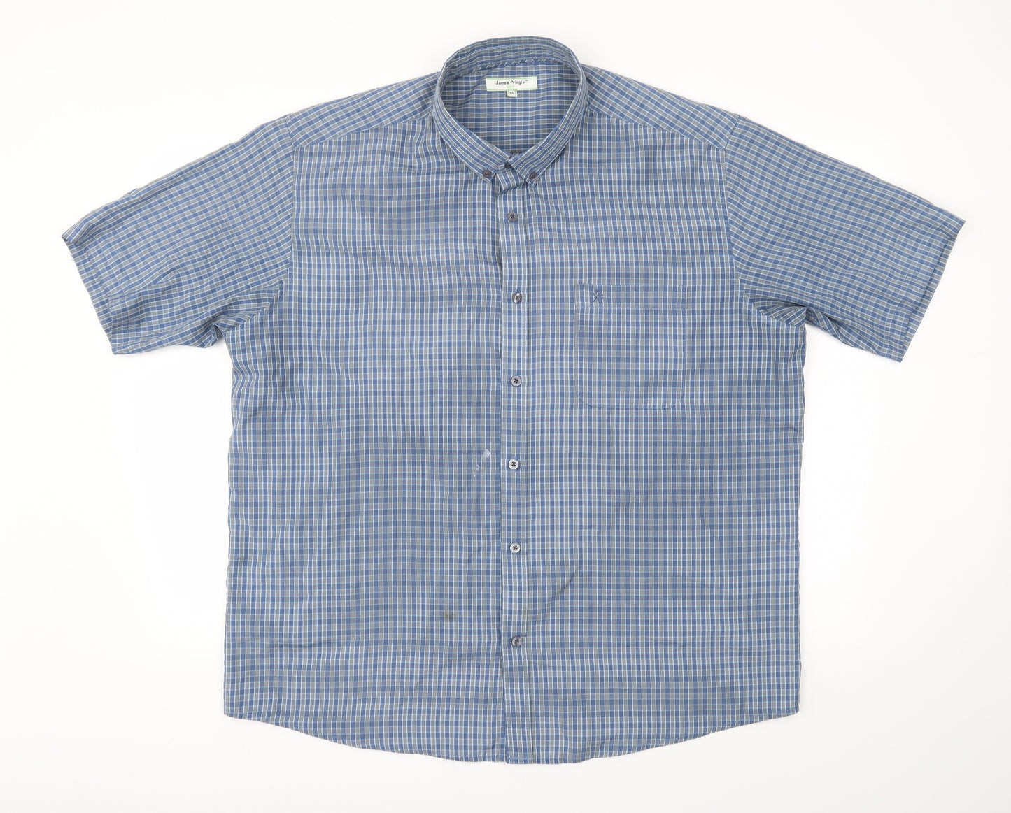 James pringle  Mens Blue Check   T-Shirt Size XL
