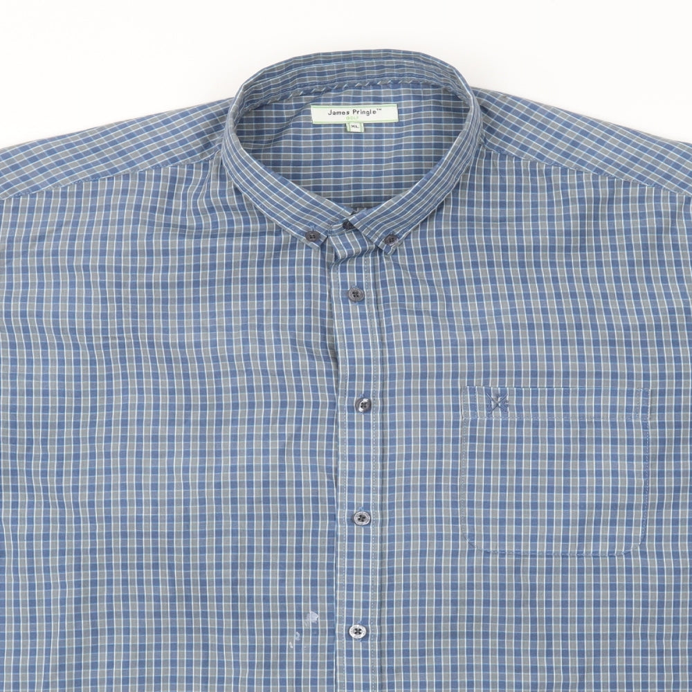 James pringle  Mens Blue Check   T-Shirt Size XL