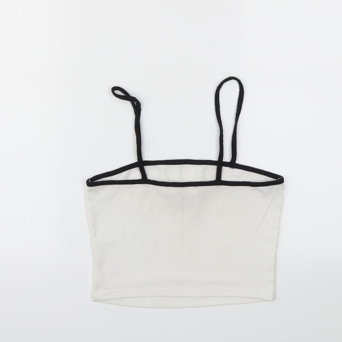 Missguided Womens White   Cropped T-Shirt Size 6