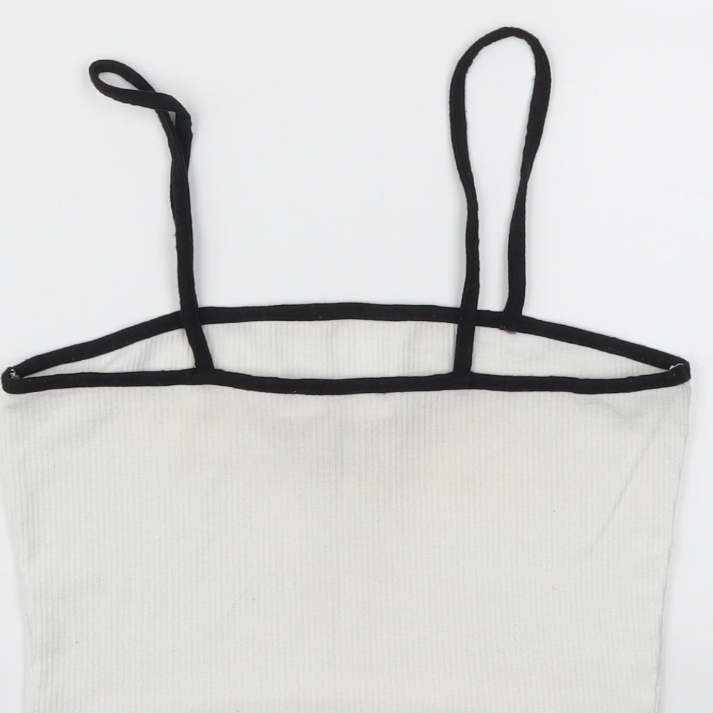 Missguided Womens White   Cropped T-Shirt Size 6