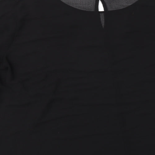 George Womens Black Floral  Basic T-Shirt Size 24