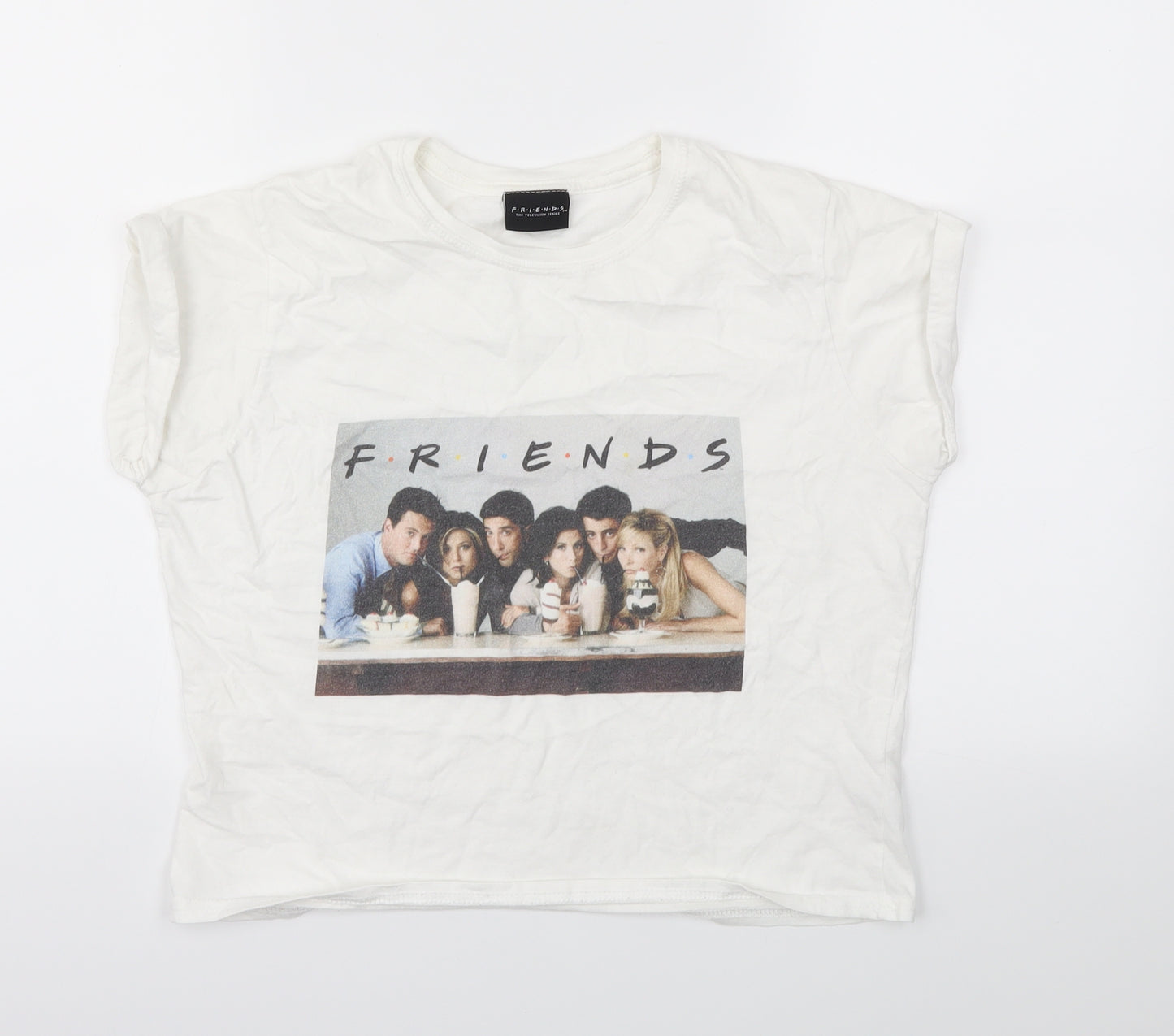 FRIENDS  Girls White   Basic T-Shirt Size 13-14 Years