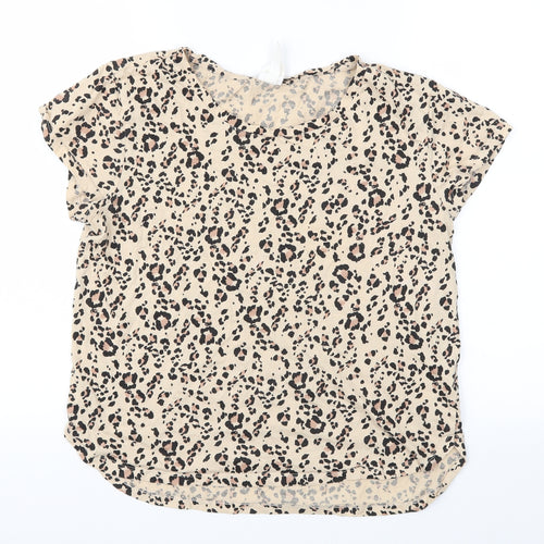 H&M Womens Brown Animal Print  Basic T-Shirt Size S