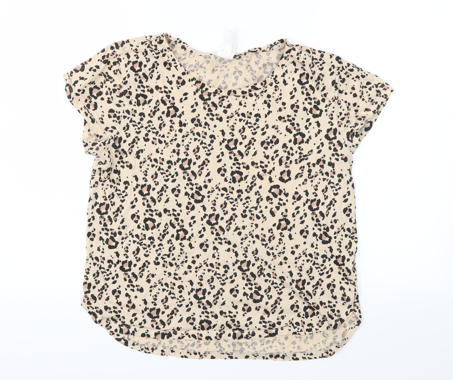 H&M Womens Brown Animal Print  Basic T-Shirt Size S