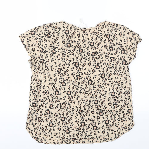 H&M Womens Brown Animal Print  Basic T-Shirt Size S