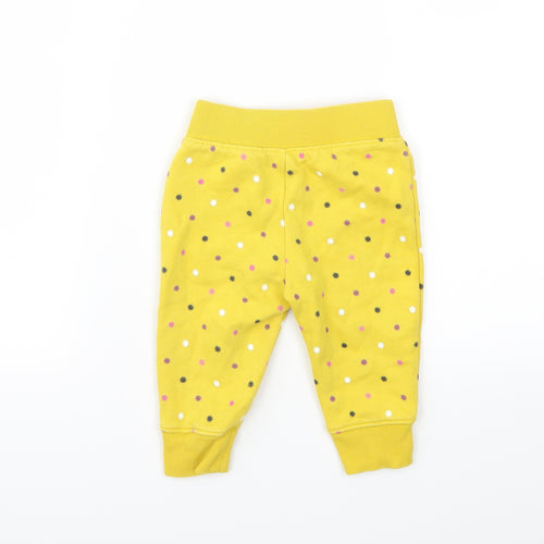 GAP  Girls Yellow Polka Dot  Jogger Trousers Size 12 Months