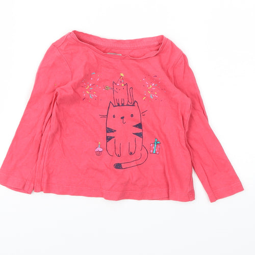 GAP  Girls Pink Animal Print   T-Shirt Size 12-18 Months