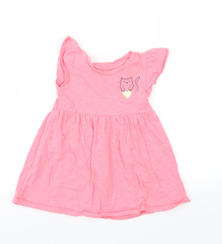 Gap Girls Pink Animal Print A-Line Size 18-24 Months