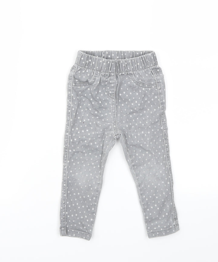 Matalan Girls Grey Argyle/Diamond Capri Trousers Size 12-18 Months