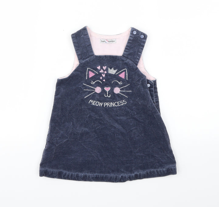 BEL BIMBO Girls Blue Animal Print A-Line Size 12-18 Months